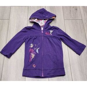 Disney Tinkerbell & Fairies Girls Size‎ Small zip-up hoodie Never Land Purple
